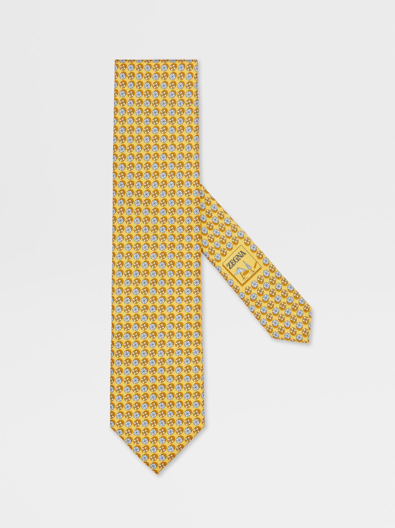 黄色桑蚕丝印花领带